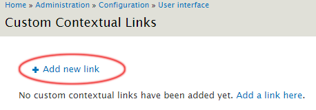 Create new custom context link