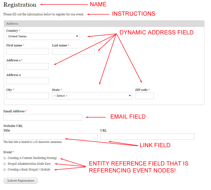 Entityform Form Example