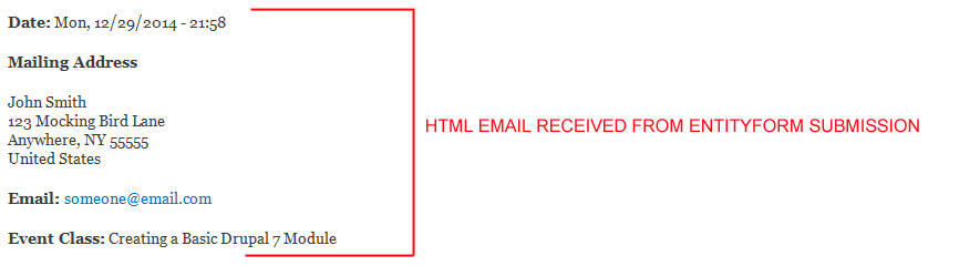Drupal Entity Form HTML Email Example with Address Field